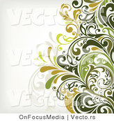 Vector of Leafy Floral Vines Background Design Version 4 by OnFocusMedia