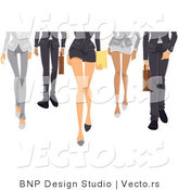 Vector of Legs of a Business Girls and Boys Walking Forward by BNP Design Studio