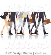 Vector of Legs of Professional Guys and Ladies Walking by BNP Design Studio