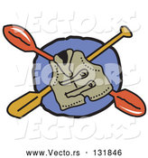 Vector of Life Jacket and Kayak Paddles by Andy Nortnik