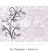 Vector of Light Purple Floral Vines Background Design by KJ Pargeter