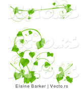 Vector of Lush Green Vines with Hearts - Background Border Design Elements by Elaineitalia