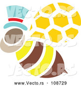 Vector of Male Bee Flying and Wearing a Hat by Cherie Reve