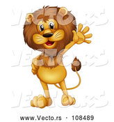 Vector of Male Lion Waving by