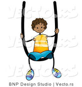Vector of Male Stick Kid Alphabet Letter U by BNP Design Studio