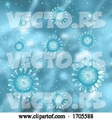 Vector of Medical Background with Abstract Virus Cells Depicting Covid 19 by KJ Pargeter