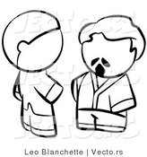 Vector of Men Talking - Coloring Page Outlined Art by Leo Blanchette