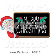 Vector of Merry Christmas Blackboard with Santa by Visekart