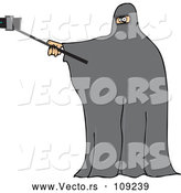 Vector of Muslim Woman Wearing a Burka and Taking a Selfie by Djart