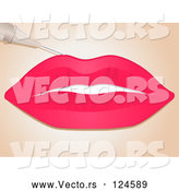 Vector of Needle Injecting Collagen Filler into a Womans Lips by Elaineitalia