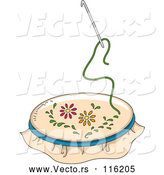 Vector of Needle Rug Hooking by BNP Design Studio