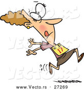 Vector of Office Olympics - Businesswoman Running - Cartoon Style by Toonaday