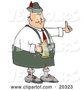 Vector of Oktoberfest Guy Giving the Thumbs up and Drinking Beer from a Stein at a Party by Djart