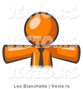 Vector of Orange Business Guy Wearing Tie by Leo Blanchette
