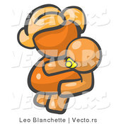 Vector of Orange Girl Holding a Baby by Leo Blanchette