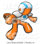 Vector of Orange Guy American Football Player by Leo Blanchette