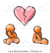 Vector of Orange Guy and Woman Under a Broken Heart by Leo Blanchette
