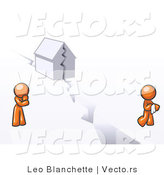 Vector of Orange Guy and Woman with a House Divided by Leo Blanchette