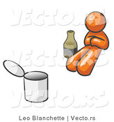 Vector of Orange Guy Bum with Alcohol and a Can by Leo Blanchette