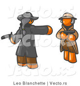 Vector of Orange Guy Challenging Another Man to a Duel with Guns by Leo Blanchette