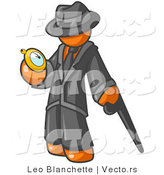Vector of Orange Guy Checking His Pocket Watch by Leo Blanchette