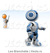 Vector of Orange Guy Controlling Robot Remotely by Leo Blanchette
