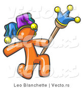 Vector of Orange Guy Court Jester Kneeling by Leo Blanchette