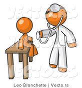 Vector of Orange Guy Doctor Examining a Child by Leo Blanchette