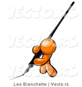 Vector of Orange Guy Drawing with Black Calligraphy Ink Pen by Leo Blanchette