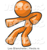 Vector of Orange Guy Fighter Punching by Leo Blanchette