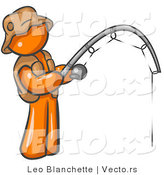 Vector of Orange Guy Fishing by Leo Blanchette