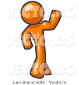 Vector of Orange Guy Flexing His Muscles by Leo Blanchette