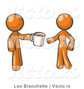Vector of Orange Guy Giving a Woman a Cup of Coffee by Leo Blanchette