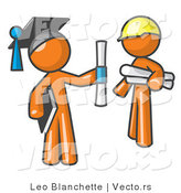 Vector of Orange Guy Graduate and Orange Man Contractor by Leo Blanchette