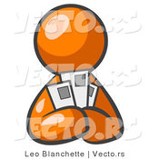 Vector of Orange Guy Holding 3 Letters by Leo Blanchette