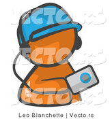 Vector of Orange Guy Holding an Mp3 Player by Leo Blanchette