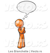 Vector of Orange Guy in Thought with a Bubble by Leo Blanchette