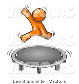 Vector of Orange Guy Jumping on a Trampoline by Leo Blanchette