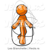 Vector of Orange Guy Jumping Rope During a Cardio Workout by Leo Blanchette