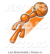 Vector of Orange Guy Jumping with Basketball by Leo Blanchette