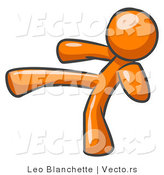 Vector of Orange Guy Kicking by Leo Blanchette