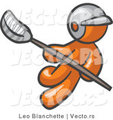 Vector of Orange Guy Lacross Player by Leo Blanchette