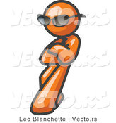 Vector of Orange Guy Leaning and Wearing Dark Shades by Leo Blanchette