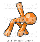 Vector of Orange Guy Prepared to Run a Race by Leo Blanchette