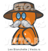 Vector of Orange Guy Professor with a Mustache by Leo Blanchette