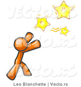 Vector of Orange Guy Reaching for the Stars by Leo Blanchette