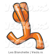 Vector of Orange Guy Running Away with His Arms in the Air by Leo Blanchette