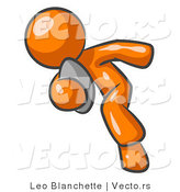 Vector of Orange Guy Running with a Football by Leo Blanchette