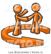 Vector of Orange Guy Shaking Hands with a Client While Making a Deal by Leo Blanchette