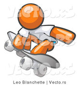 Vector of Orange Guy Skateboarder by Leo Blanchette